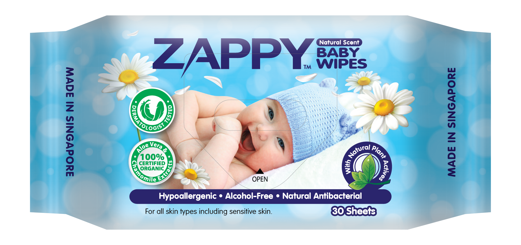 ZAPPY BABY WIPES (SCENTED)
24 packets X 80 sheets + 24 packets X 30 sheets